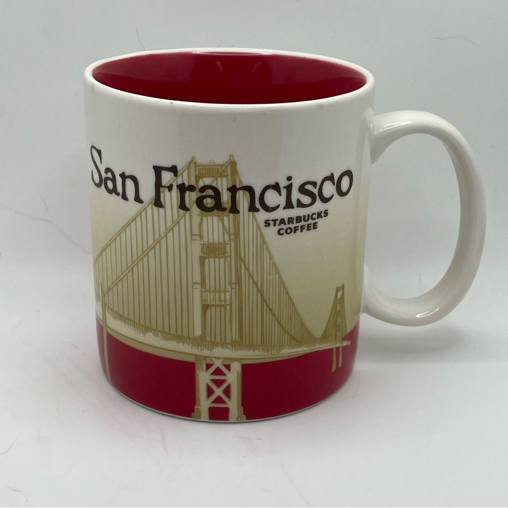 Starbucks Coffee San Francisco Mug 16oz. 2008 Collector Series White Red GUC